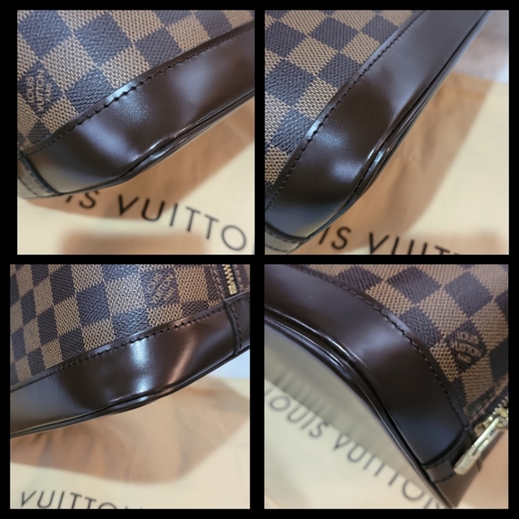 Authentic Louis Vuitton Damier Ebene Coated Canvas Leather Alma PM Satchel Bag - Picture 10 of 16